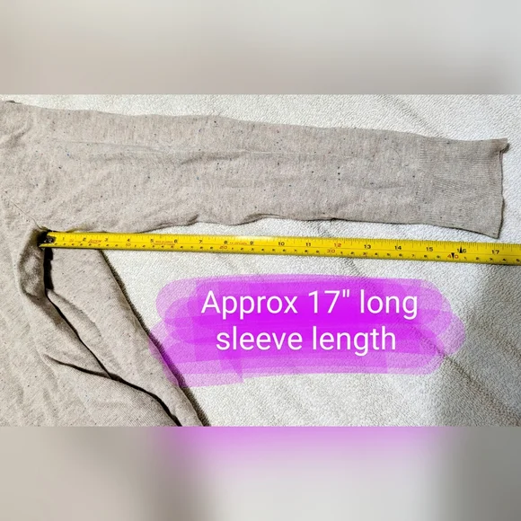 H&M ladies size med lightweight sweater, beige-grey w/multi colour specks, EUC - Picture 6 of 9